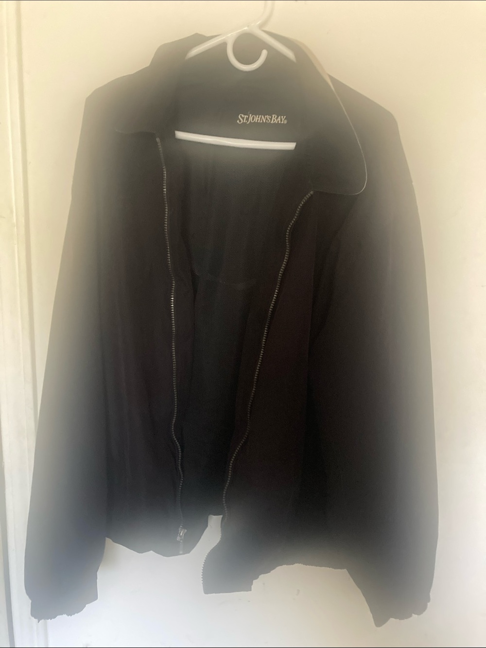 St. John's Bay Men's Black Lightweight Zip-Up Jacket